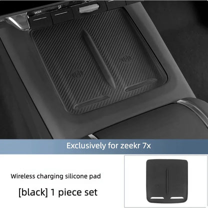 For Zeekr 7X Silicone Center Console Water Cup Frame Cover Anti-slip Wireless Charging Silicone Pad Mat Modify Accessories