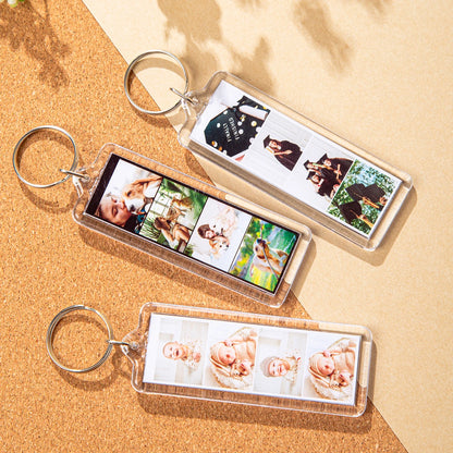 Custom 1pc/3pc/5pc Photo and Text Keychain, Photo Strip Keychain, Valentines Day Couple Gift, Custom Gift, Mother's Day Gift