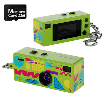 Thumb Keychain Camera 0.96 Inch Retro Mini Action Cameras 1080P Mini Camcorder Audio Video Recorder Support Memory Card for VLOG