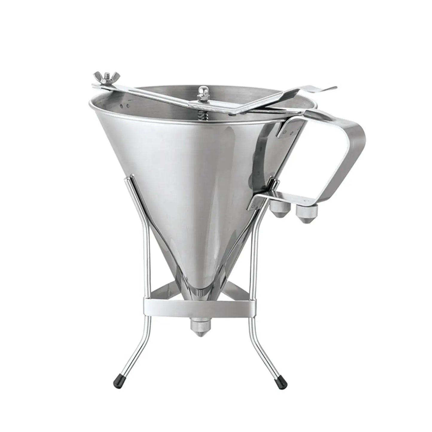 Stainless Steel Funnel Balls Tools with Handle Octopus Making Funnel Dispenser for Desserts Making Cake Decorating Crepes Baking