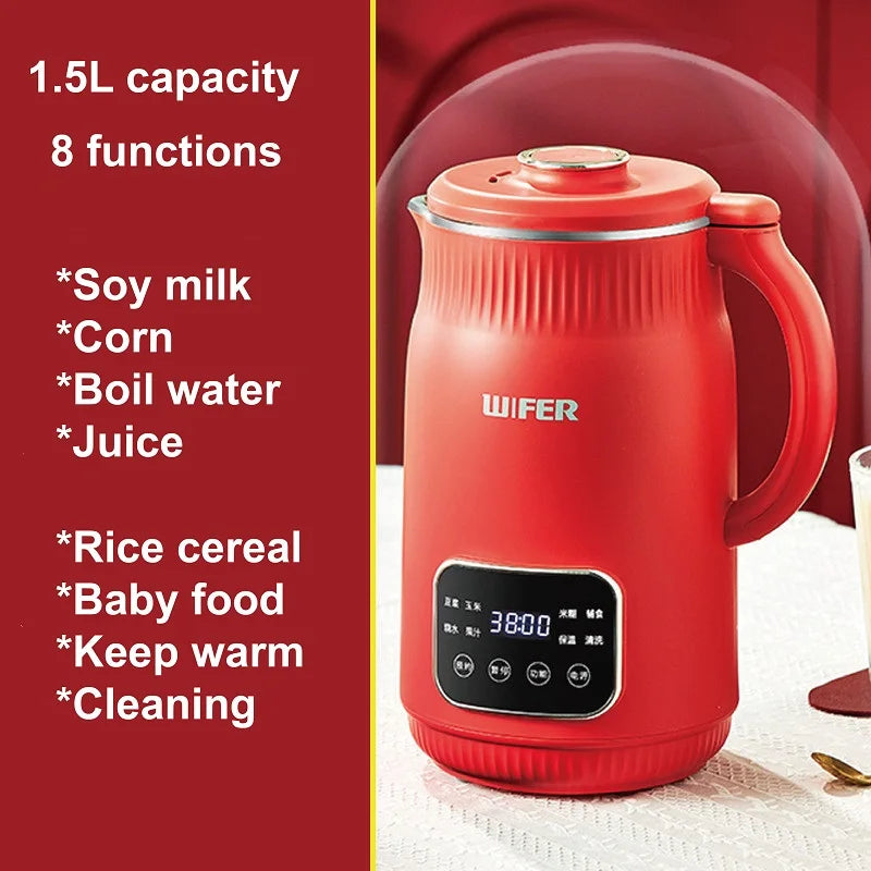 1.5L Soy Milk Machine12h Appointment Filter-free Wall Breaking Machine Mixer Home Electric Juicer Multifunctional Food Processor