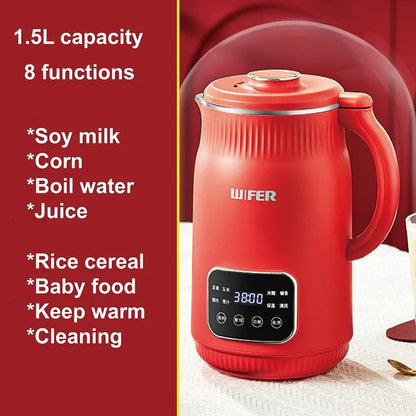 1.5L Soy Milk Machine12h Appointment Filter-free Wall Breaking Machine Mixer Home Electric Juicer Multifunctional Food Processor
