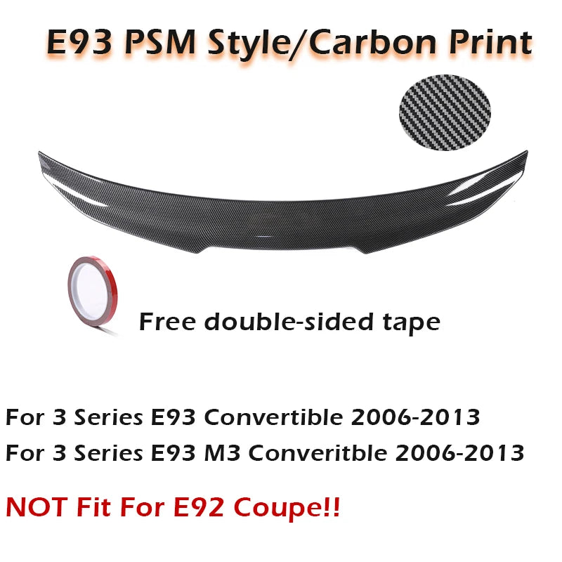 Rear Trunk Spoiler Wing Carbon Fiber M3 M4 MP PSM Style For BMW 3 Series E92 Coupe E93 Convertible M3 2006 -2014 320 325 328 330