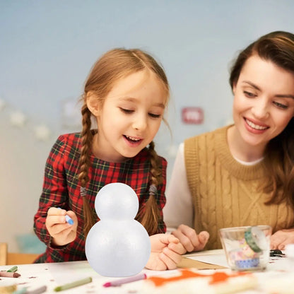 Snowman DIY White Polystyrene Snowman Craft Safe Material for Kids Adults Christmas Decoration Handmade Kit for Creative Craft