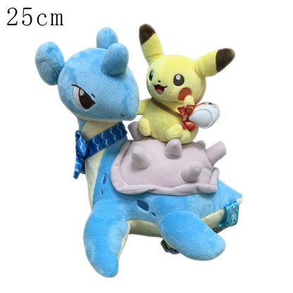 Pokemon Mega Dragonite Holding Dratini Sleeping Vaporeon Flareon Initial Pikachu Peluche Riding Gyarados Lapras Plush Doll