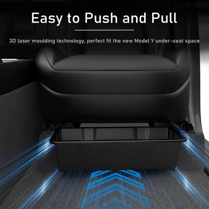 Under Seat Storage Box for Tesla Model Y Juniper Launch 2025 Centrol Console Organizer Travel Accessories Front Rear Seat Tray