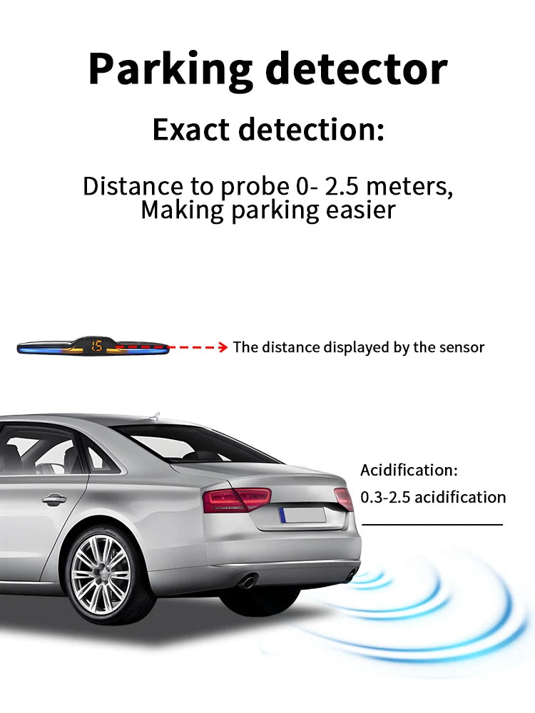 Source Factory 4-Probe Parking Sensor System 22mm 12V Voice Prompt Waterproof Reversing Radar Car Parking Assistance Kit