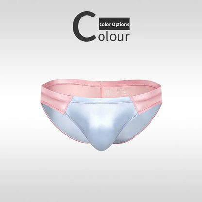 Low-Waist Sexy Men's  Underwear Smooth Satin Breathable Thin Summer Youth Ice Silk Sports Briefs Comfortable Underpants