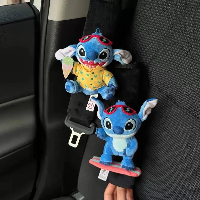 Stitch Car Seat Belt Cover Kawaii Car Accessories Interior Shoulder Cover Child Protective Wear-Resistant for Auto Safety Belts