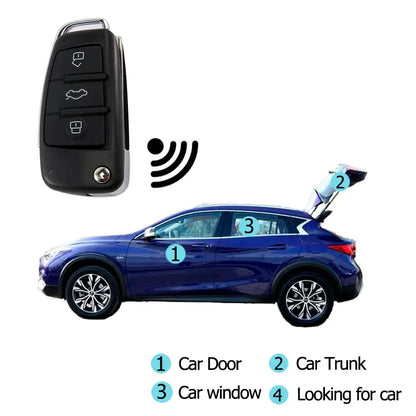 HIPPCRON 12V Car Remote Central Door Lock Keyless System Central Locking Car Alarm Central Kit 433Mhz With 2 Remote Control