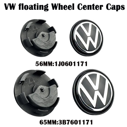 4pcs 56mm 65mm VW floating Car Wheel Center Caps Hubcap Cover for VW Jetta MK5 Golf Passat styling CC Golf 3B7601171 1J0601171