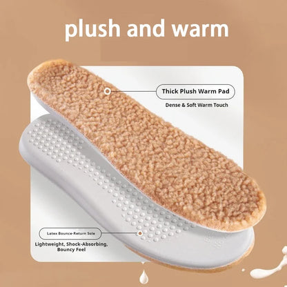 1/5/10Pair Cotton Shoes Winter Warmth Insoles Latex Lambswool Insole Soft Shoe Sole Thick Plush Comfortable Shoe Pads