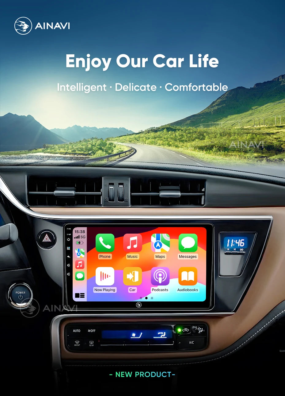 Ainavi Car Radio For Toyota Auris 2016 2017 2018 Corolla Altis Hybrid E170 E180 Carplay Android Auto Multimedia Player Stereo 4G