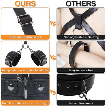 SM Adult Sex Toy Backhand Binding Apertural Plug Anal Hook Bondage Toys Bdsm Kit Slave Bondage Handcuff Couple Bundle Game 18+