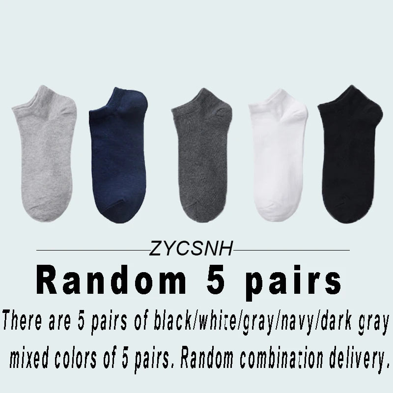 20/10/5 Pairs  Women/Men Boat Socks Black White Grey Cotton Summer No-show Ankle Socks Solid Color Casual Breathable