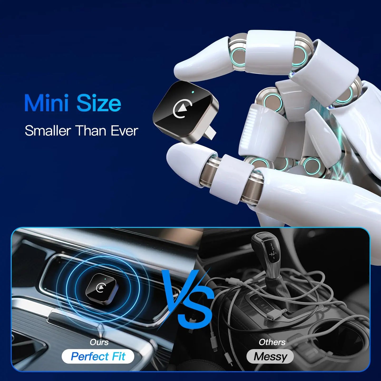 2-in-1 Wireless CarPlay & Android Auto Adapter , Universal Fit for Most Cars,  Wireless Connection, Plug & Play iOS/Android