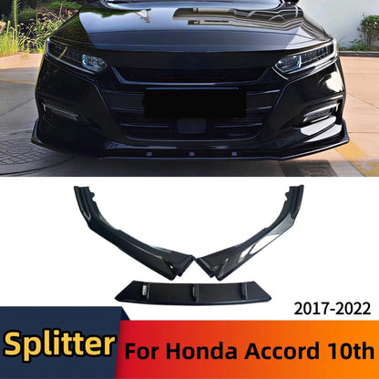 Front Bumper Protector Lip Chin Splitter For Honda Accord 10th Sedan 2017-2022 ABS Car Exterior Parts Tuning Styling Accessories