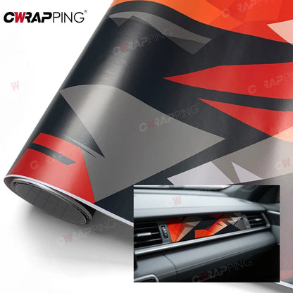 Geometry Car Wrapping Vinyl for Motorcycle Vinyls Camouflage Disruptive Pattern Red Wrap Foil Car Body Films Auto Stickers Tools