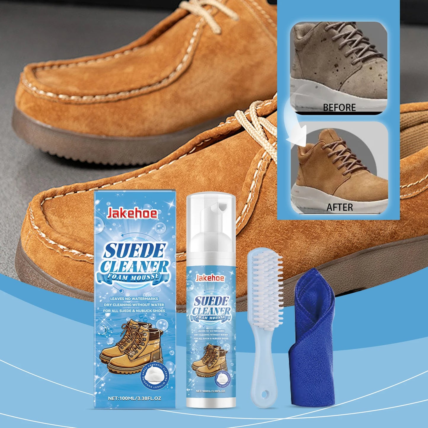 Suede Leather Cleaner Suitable For Cleaning Dirt Knitted Boots Leather Canvas Gentle Cleaning & Care Suede Material Cleaning Kit