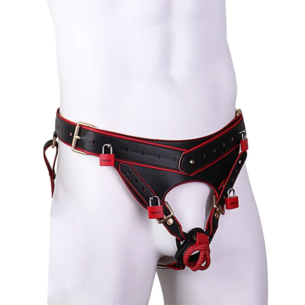 ANOSX Male Chastity Cage Strap On Penis Cages Restraint Urethral Lock Device With High Quality Microfiber Chastity Belt Sex Toys