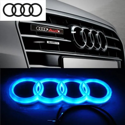 Car front grille 4D LED logo light front ring Sticker suitable for Audi A3 A4 A5 A6 A7 S3 S5 S6 S7 Q3 Q5 car supplies.