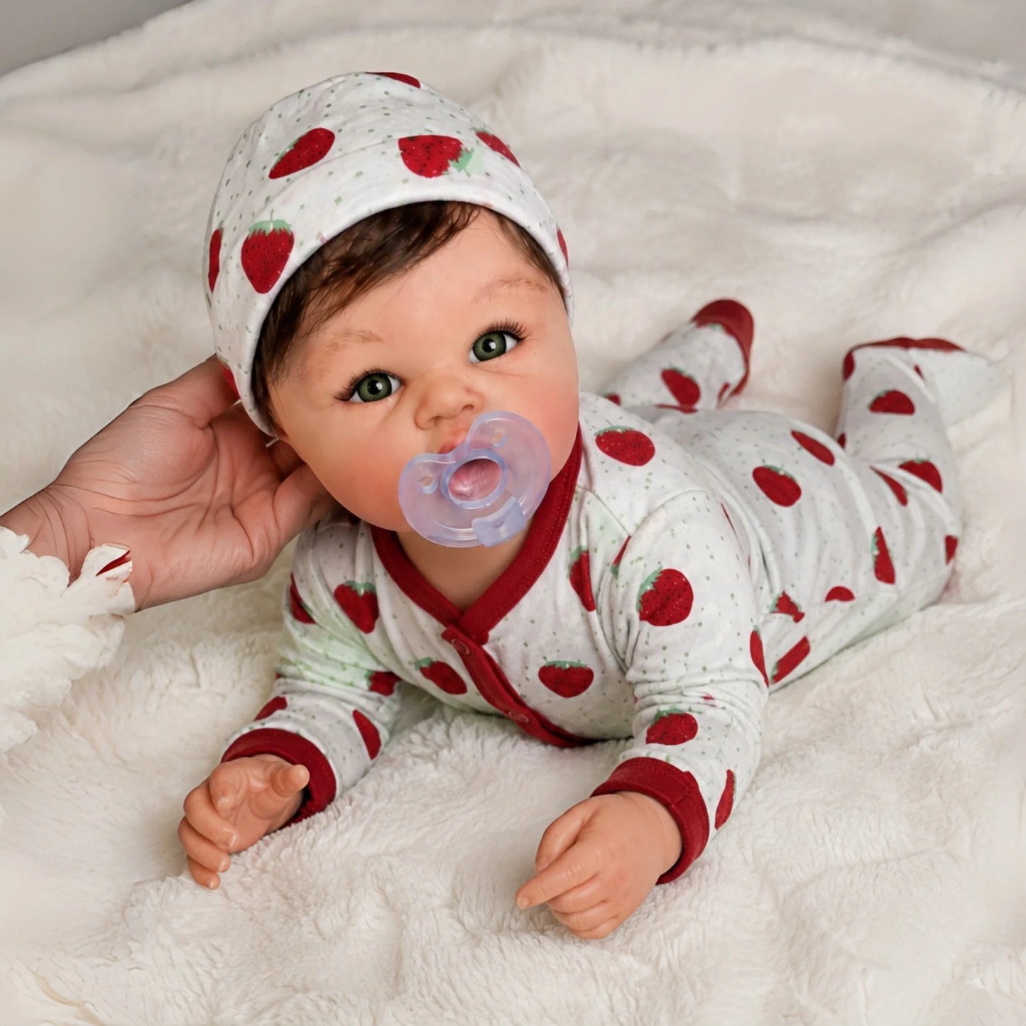 45CM Silicone Girl Doll With Hair Already Painted New Design Open Mouth reborn de silicona doll As Gift For Daughter's Birthday