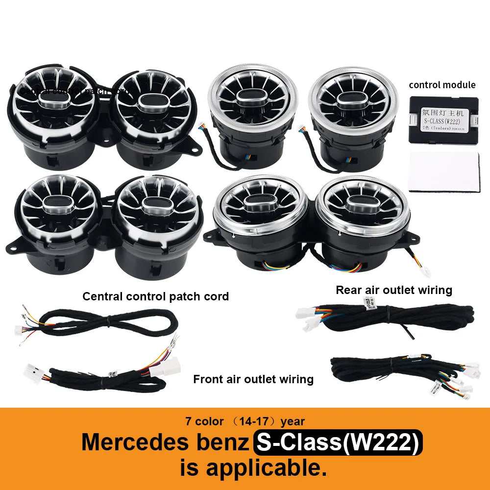 For Mercedes Benz W205 C-Class GLC X253 W213 E-Class W222 S-Class W117/W156/W176 CLA GLA Turbine Nozzle Air Vents Ambient Light