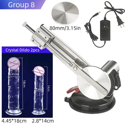 Reciprocating Sex Machine Dildo Stroke 65mm Mini Telescopic Sex Machine with Dildo Masturbation Sexual Kits with 80mm Plate