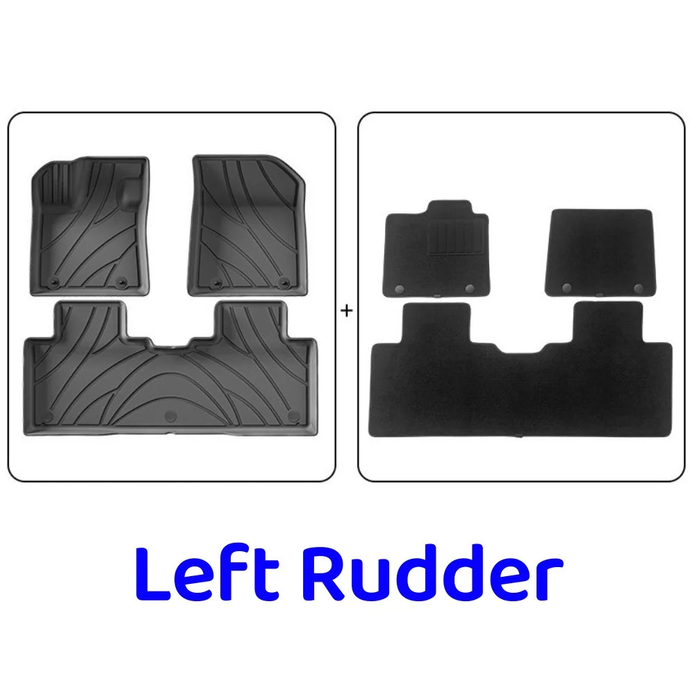 For Geely Galaxy EX5 E5 2024 2025 TPE Floor Mat Trunk All-Weather 3D Liner Accessories Black(Left Rudder&Right Rudder)