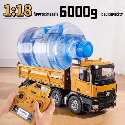 Huina 1536 Rc Legering Dump Truck 1:18 Engineering Voertuig Heftruck Zware Tractor Afstandsbediening Auto Speelgoed Voor Jongens