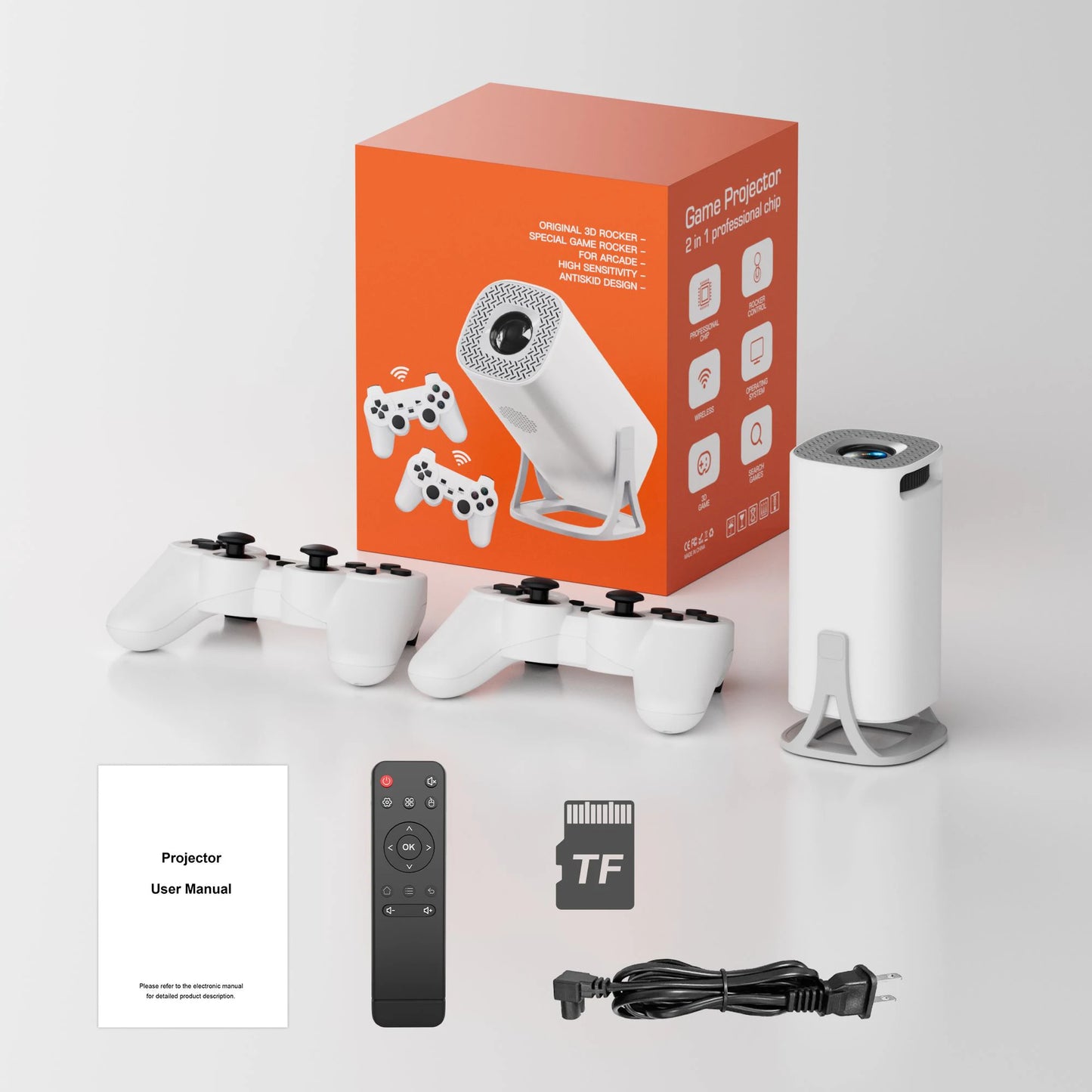S40MAX Android 11 Gaming Projector 64GB TF Card Wireless Gaming Controller Dual WIFI 1280*720P Home Theater Portable Projector