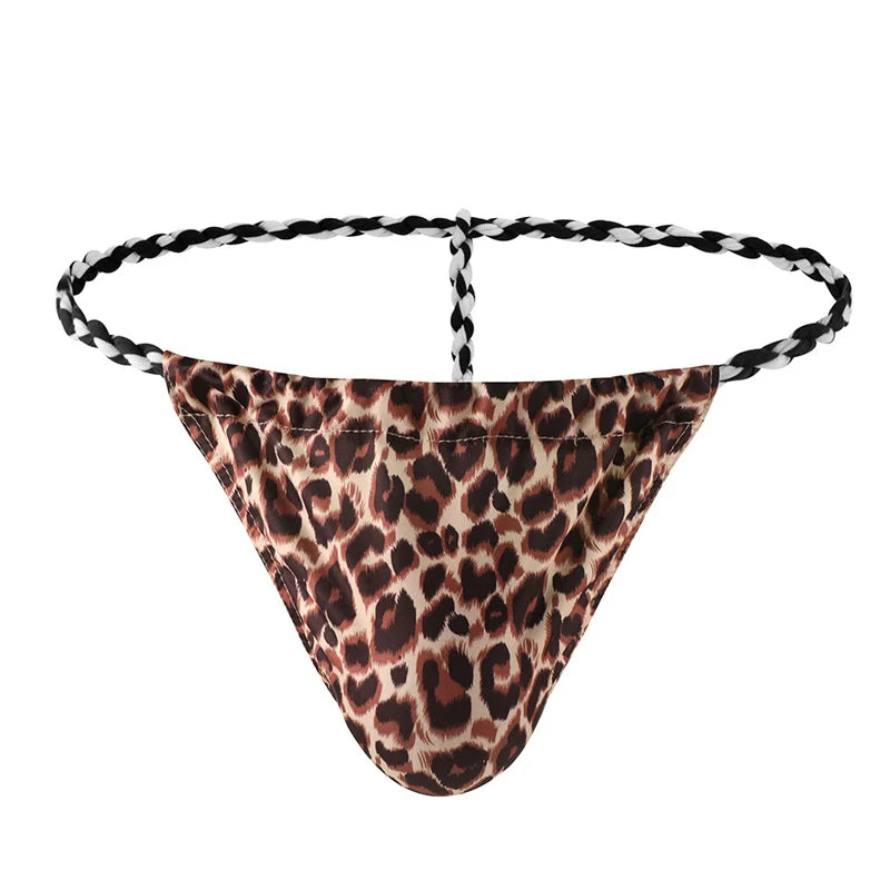 6PCS Men Thongs Underwear U-bag Men's Sexy Low-waisted T-shaped Underpants Rope Japanese Printed Sumo Jockstrap