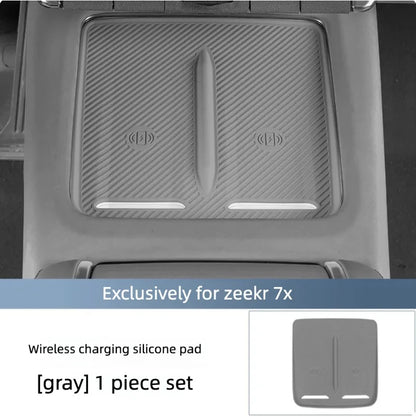 For Zeekr 7X Silicone Center Console Water Cup Frame Cover Anti-slip Wireless Charging Silicone Pad Mat Modify Accessories
