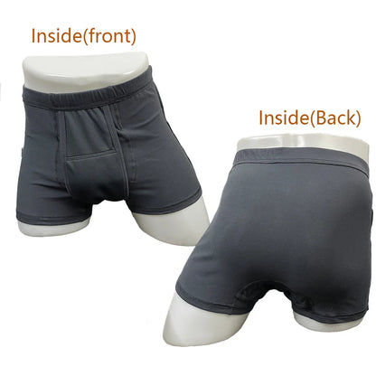 3-Pack Men’s Incontinence Underwear,Reusable & Washable Boxer Briefs, Regular Absorbency, Leakproof, Comfortable & Breathable