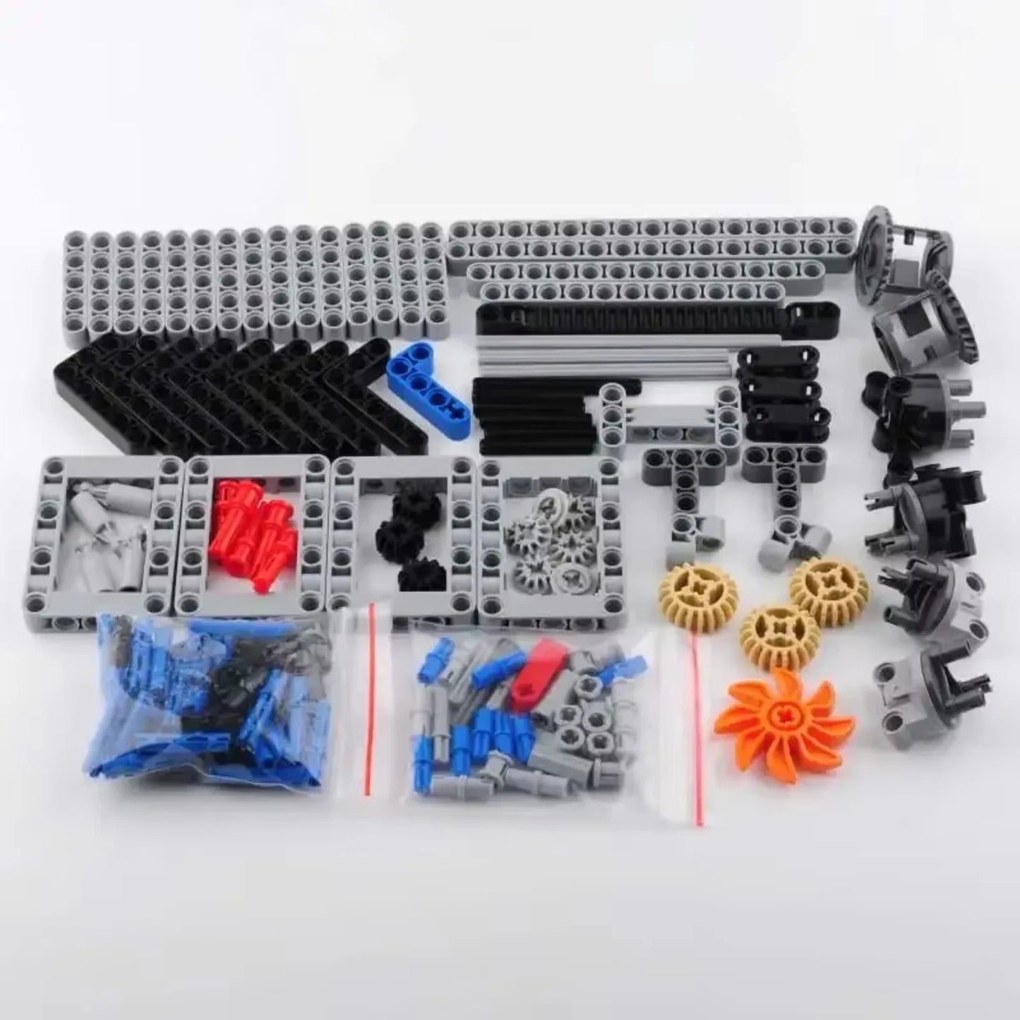 4WD Technical Car Chassis Bricks Kit with IR Remote Control/M Servo Motor/AA Battery Box for Legoeds MOC Bricks Toys