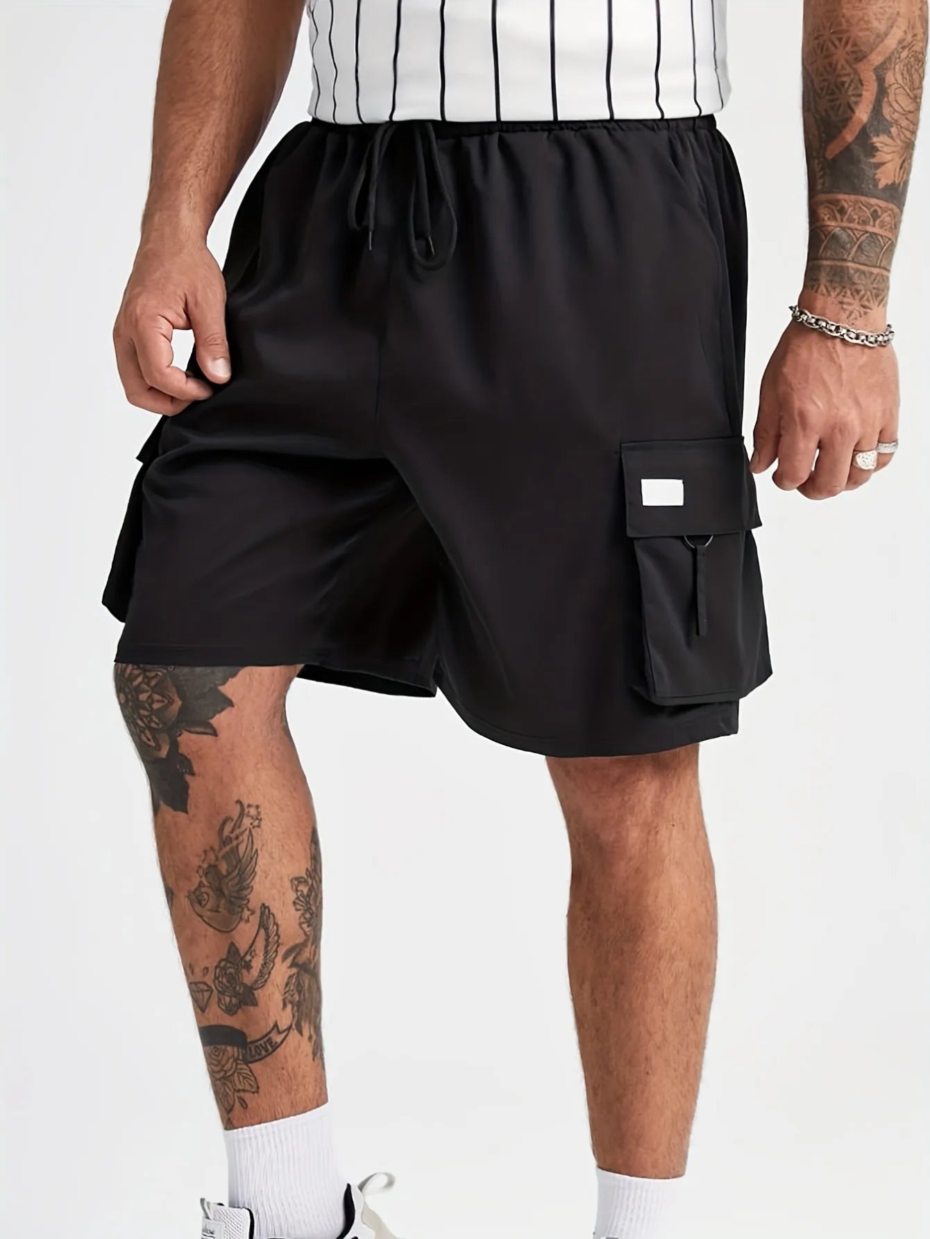 plus Size Men's Casual Workwear Shorts Trendy Street Style Comfortable Loose Fit Cargo Shorts for Men