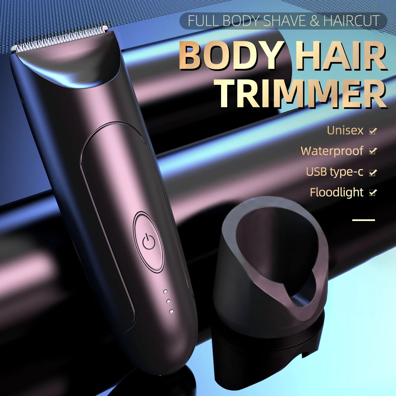 Professional Cordless Hair Clipper Rechargeable Electric Trimmer with Charging Stand USB Beard Hair Cutting Machine for Men