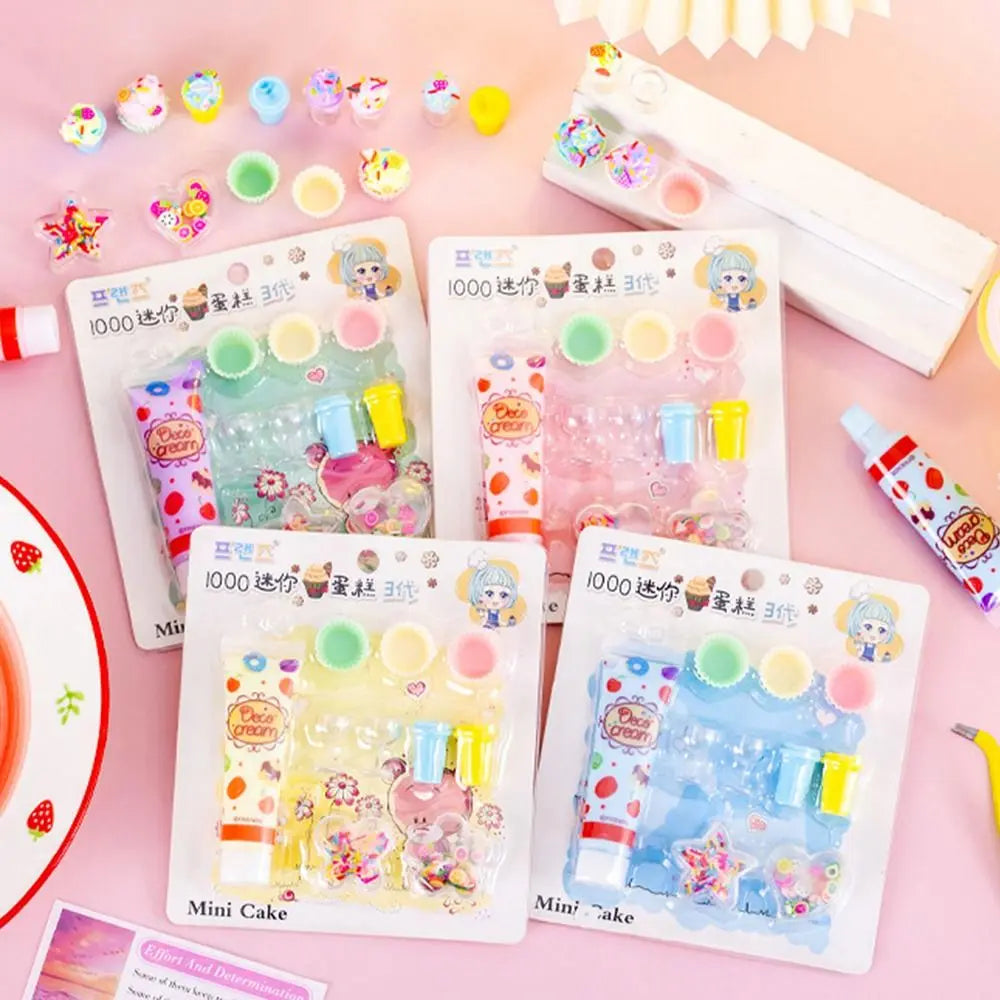10pcs/Set Simulation Cream Ice Cream Dessert Making Handmade DIY Cake Model Small Parts Cream Glue Play House Toy Kids Gift