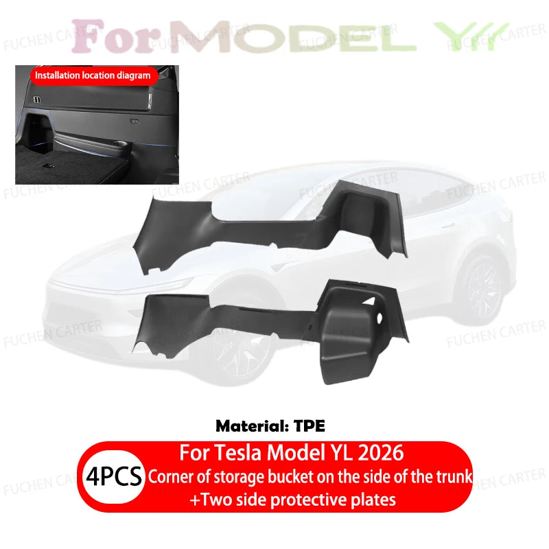 For Tesla ModelYL Launch 2026 TPE Front Rear Door Sill Guard Anti Scratch Dirt Resistant Threshold Strip Interior Protection Set