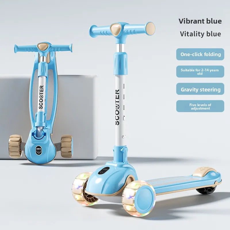 3 Wheel Kids Scooter Foldable Toddler Ride On Toy Flashing Wheels Scooter Suitable for helping children develop their balance