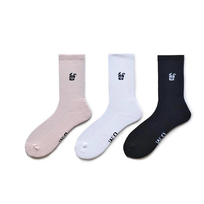 Breathable Cotton Mid-Calf Socks For Men Soft calcetines hombre Football Sport Socks Moisture-Wicking 3-Pack Crew Socks