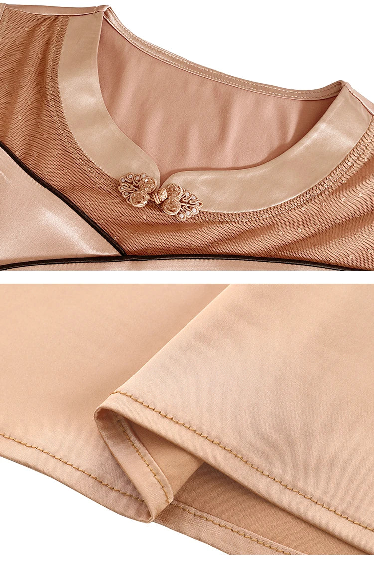 M-5XL 2024 New Fashion Women Tank top Spring Summer Sleeveless Silk Satin Vest Shirt Patchwork Mesh Clothing