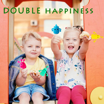 20/40/60pcs Monster Finger Puppets Toys,Cute Rubber Finger Doll Toys,Mini Rubber Stretchy Fidget Bath Toy for Party Favors