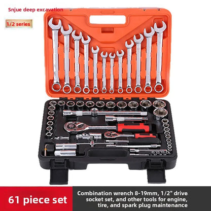 SNJUE Car Repair Tool Set Socket Box Toolbox Kit Emergency Vehicle Tools for Onboard Car Maintenance High Quality Durable Tools