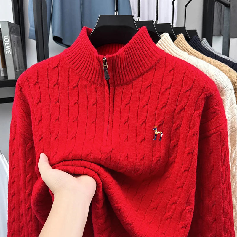 2025Autumn and Winter New Fashion Brand Men and Women Same Style Couple Shirt Fried Dough Twists Embroidery Dog Logo Top Sweater
