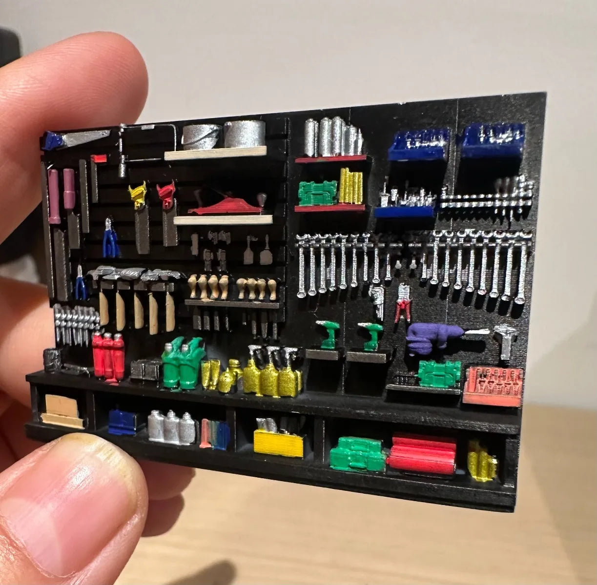 Diorama 1/64 Car Garage Accessories Large Wall-Mounted Pegboard Tool Storage Rack Model Props