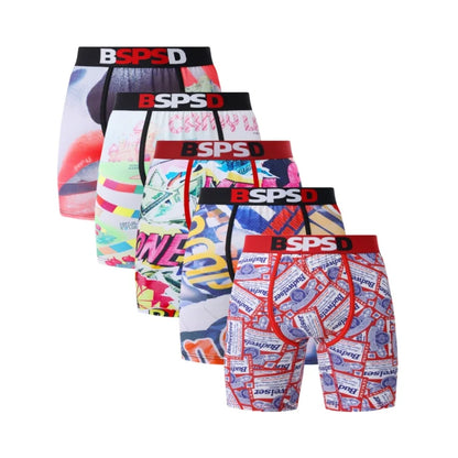 5Pcs Men Underwear Boxers Sexy Printed Man Boxershorts Breathable Man Panties Lingerie Plus Size Men Boxer Briefs Underpants