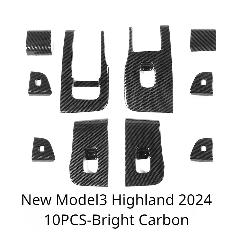 Window Lifter Switch Buttons Cover for Tesla Model Y/3/3+ Highland Trim Frame Button Stickers 2017-2024 Car Interior Accessories