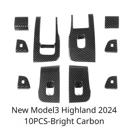 Window Lifter Switch Buttons Cover for Tesla Model Y/3/3+ Highland Trim Frame Button Stickers 2017-2024 Car Interior Accessories