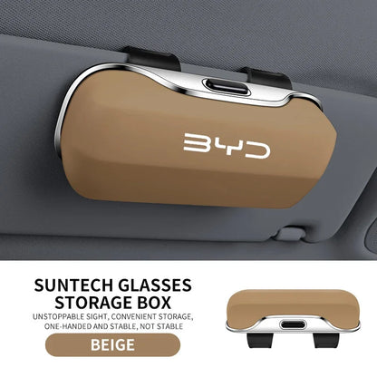 For BYD Atto 3 Tang F3 E6 Yuan Plus Song Max F0 Qin G3 I3 Han Auto Car Visor Sunglasses Glasses Case Glasses Holder Clip Box